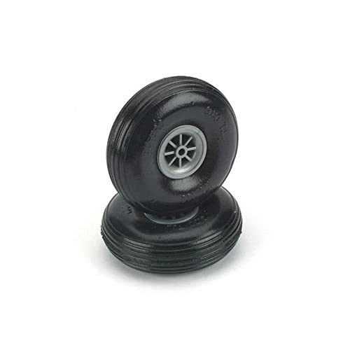 DU-BRO 3-1/2" Treaded Wheel Set for RC Airplanes – Low Bounce Captive Air (2-Pack)