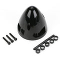 Du-Bro 542 2-Inch Black Three-Blade Spinner with 4 Shaft Adapters