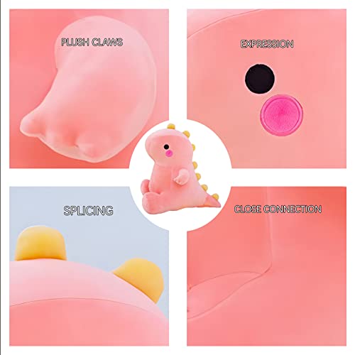 DUANMUL Pink Dinosaur Plush Toy 8in – Soft Stuffed Animal for Kids Girls Boys