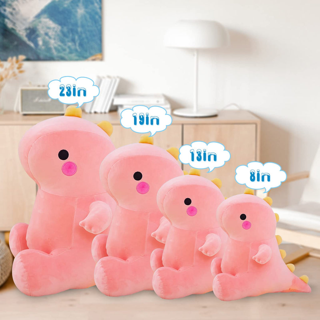 DUANMUL Pink Dinosaur Plush Toy 8in – Soft Stuffed Animal for Kids Girls Boys