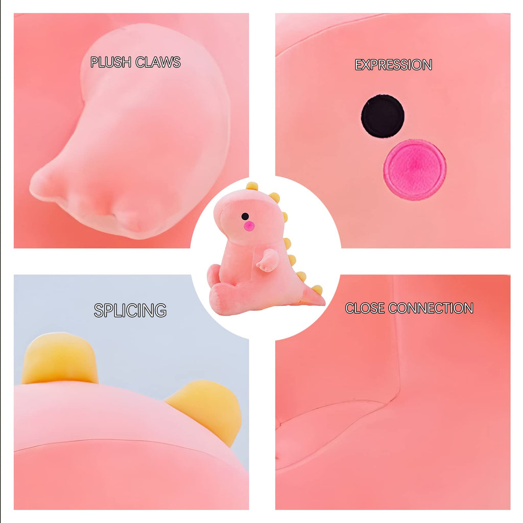 DUANMUL Pink Dinosaur Plush Toy 8in – Soft Stuffed Animal for Kids Girls Boys