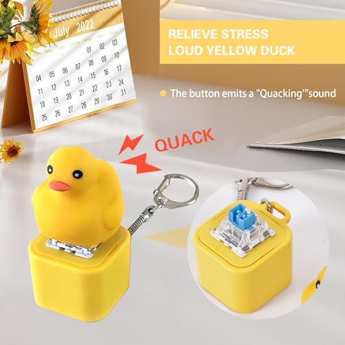 Duck Quacking Fidget Toy – Rechargeable Keychain with Lights and Sound for Stress Relief