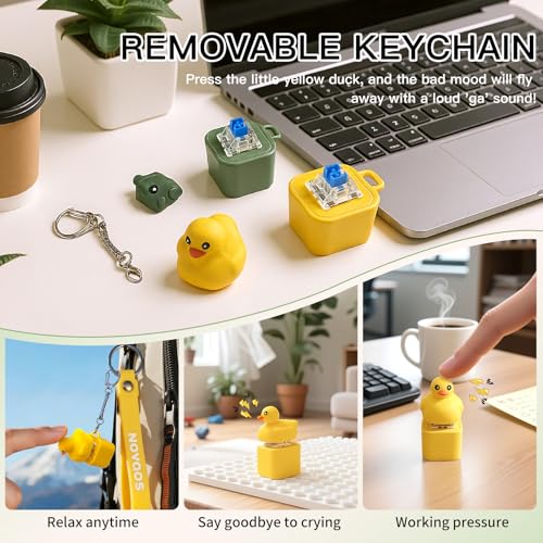 Duck Quacking Fidget Toy – Rechargeable Keychain with Lights and Sound for Stress Relief