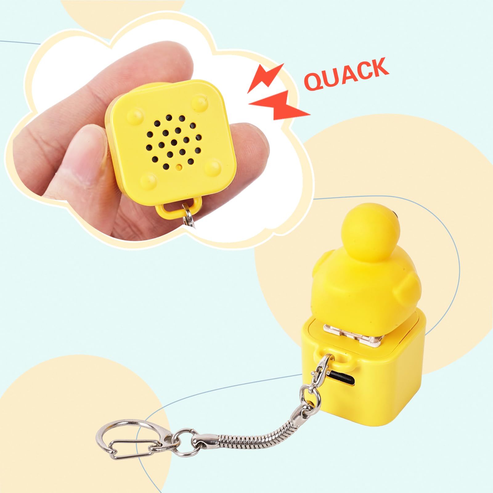 Duck Quacking Fidget Toy – Rechargeable Keychain with Lights and Sound for Stress Relief