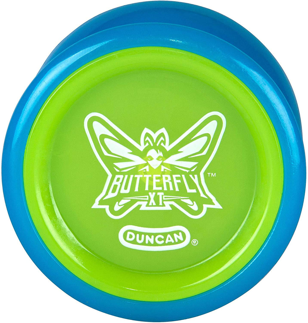 Duncan Butterfly XT Yo-Yo - Blue/Green Cap, Intermediate Ball Bearing String Trick Yo-Yo