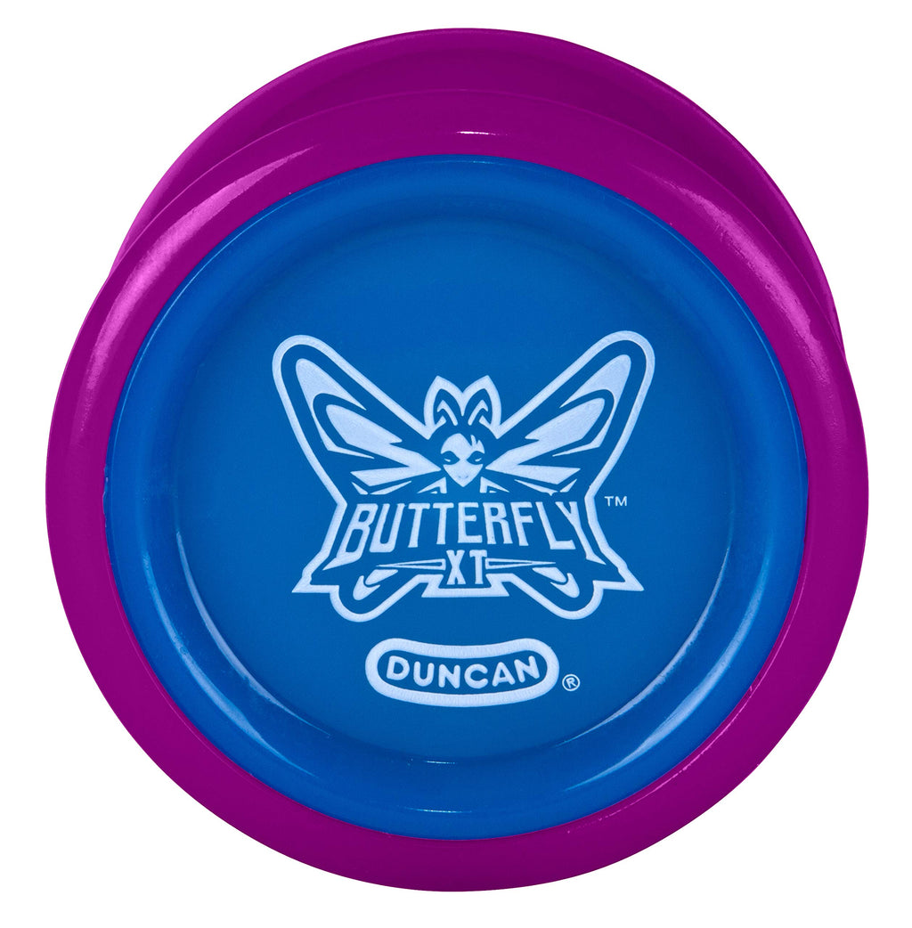 Duncan Butterfly XT Yo-Yo – Ball Bearing, Wide Shape, Purple/Blue, Intermediate Trick Yo-Yo
