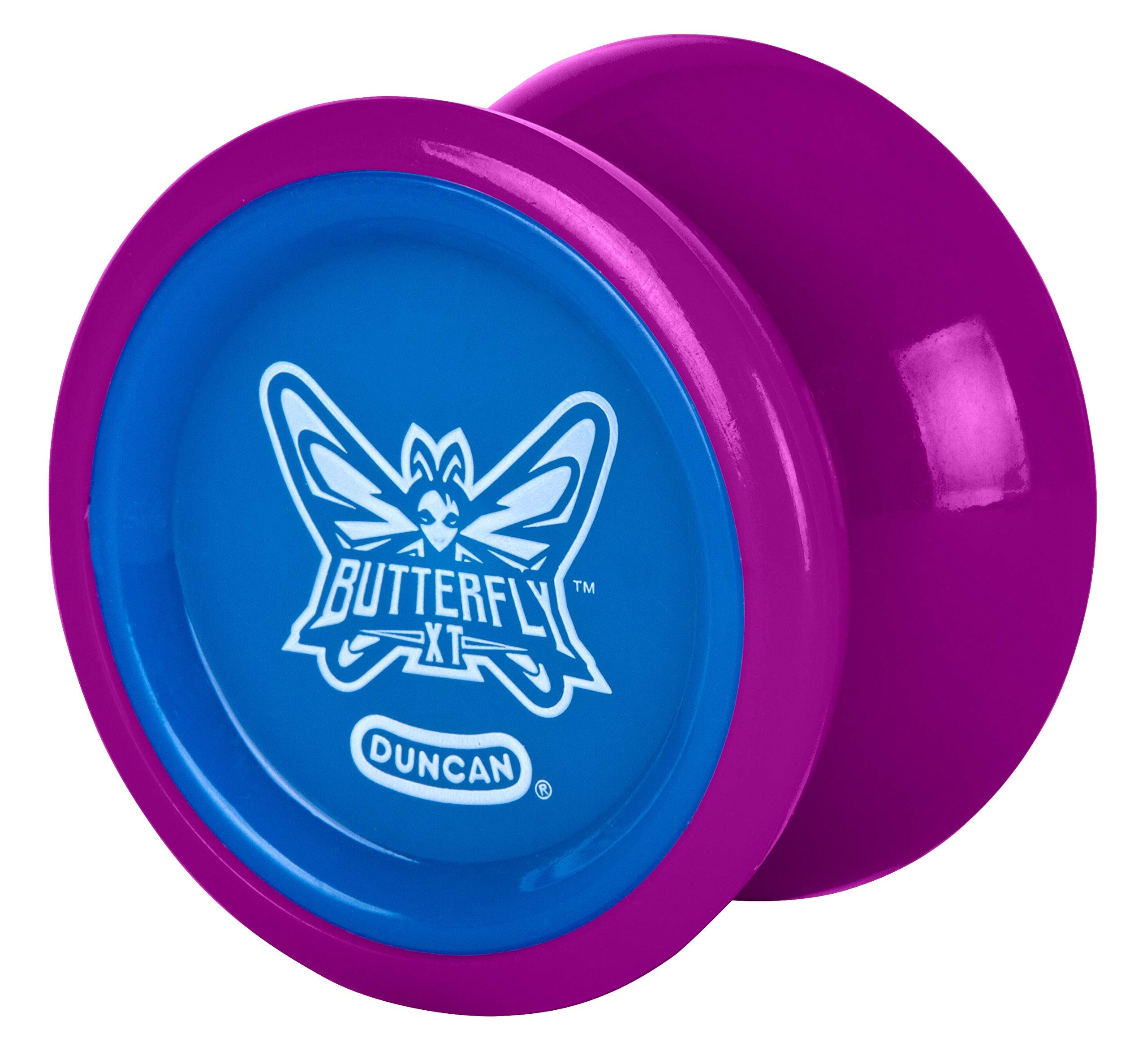 Duncan Butterfly XT Yo-Yo – Ball Bearing, Wide Shape, Purple/Blue, Intermediate Trick Yo-Yo