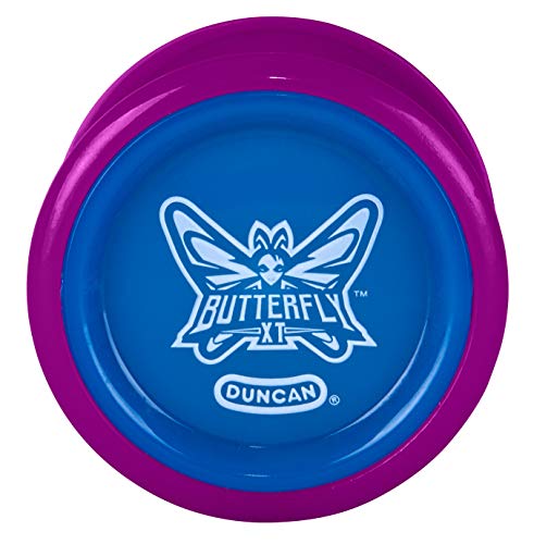 Duncan Butterfly XT Yo-Yo – Ball Bearing, Wide Shape, Purple/Blue, Intermediate Trick Yo-Yo