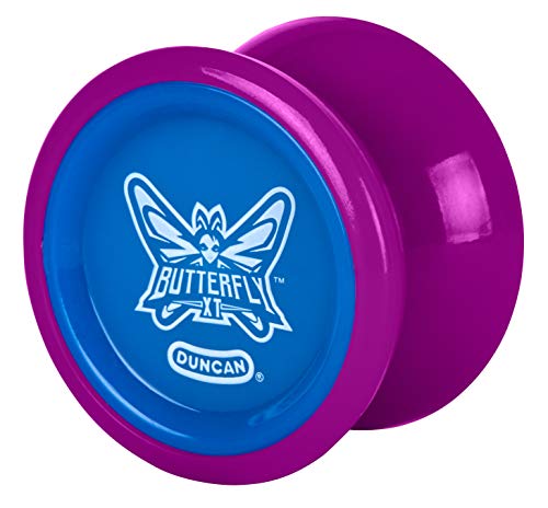 Duncan Butterfly XT Yo-Yo – Ball Bearing, Wide Shape, Purple/Blue, Intermediate Trick Yo-Yo