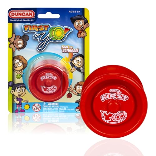 Duncan First Yo! Beginner Yo-Yo for Kids - Responsive Soft Silicone YoYo Toy, Red/Yellow