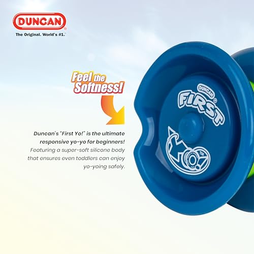 Duncan First Yo! Beginner Yo-Yo for Kids - Responsive Soft Silicone YoYo Toy, Red/Yellow