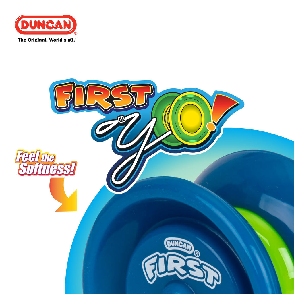 Duncan First Yo! Beginner Yo-Yo for Kids - Responsive Soft Silicone YoYo Toy, Red/Yellow