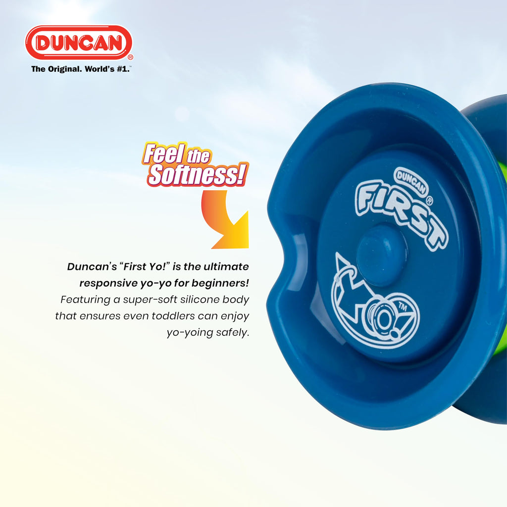 Duncan First Yo! Responsive Beginner Yo-Yo for Kids - Soft Silicone, Purple/Yellow