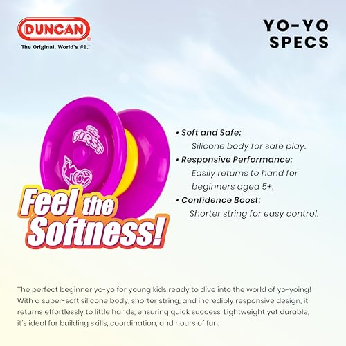 Duncan First Yo! Super-Soft Silicone Yo-Yo for Kids - Responsive Beginner Yo-Yo (Green/Yellow)