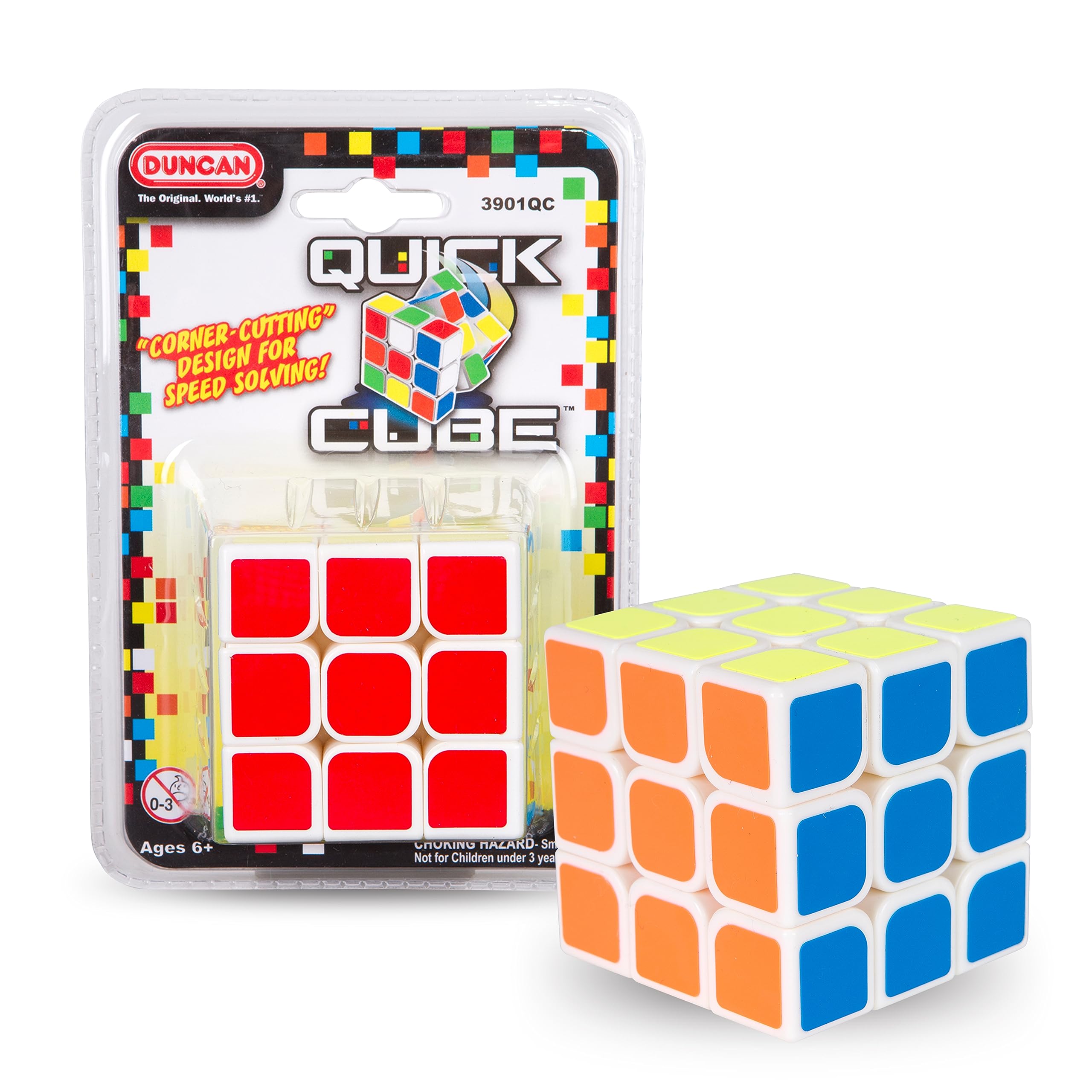Duncan Quick Cube 3x3 Brain Teaser Puzzle - Smooth Corner-Cutting, 6 Colors