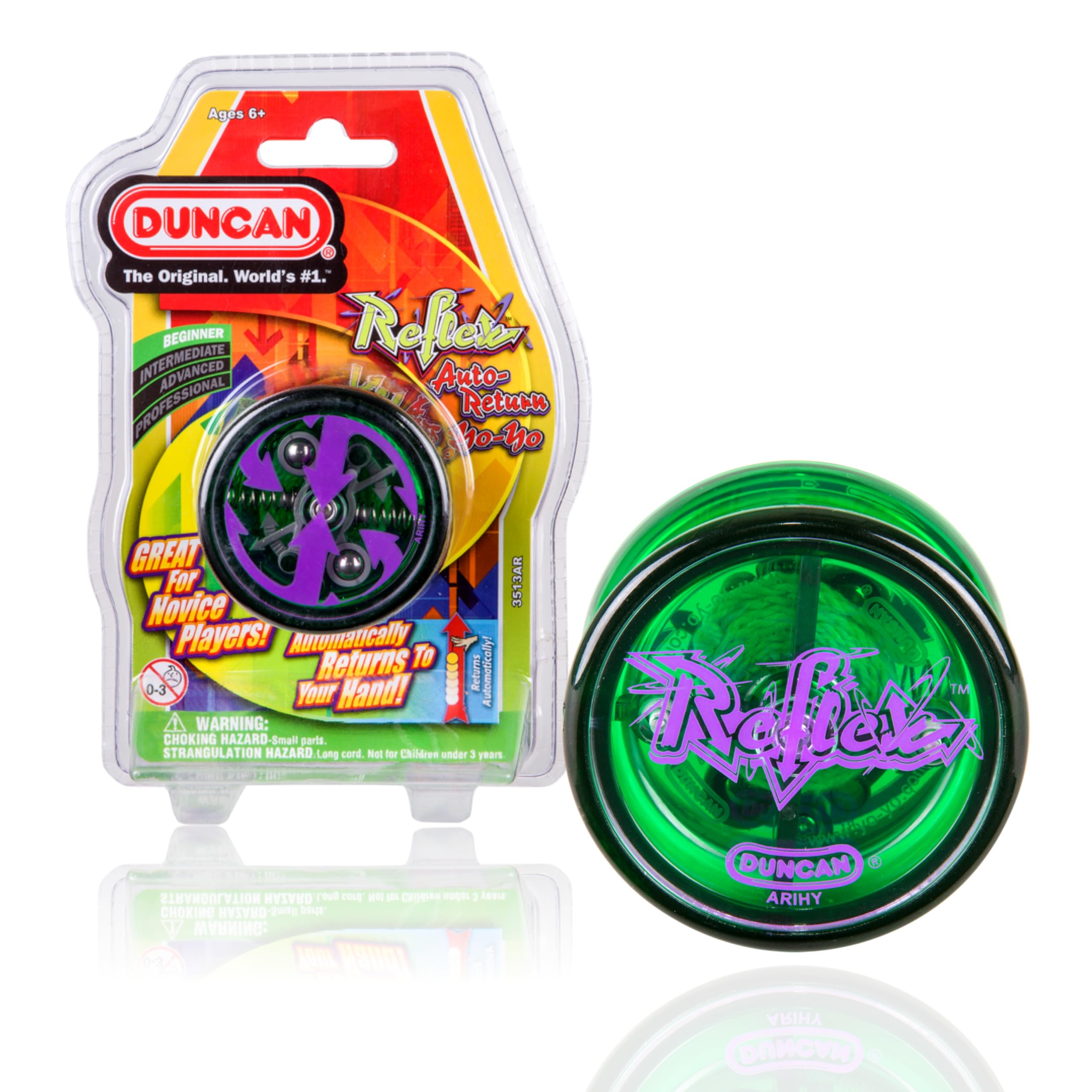 Duncan Reflex Auto Return Yo-Yo: Beginner-Friendly with Centrifugal Clutch, Green