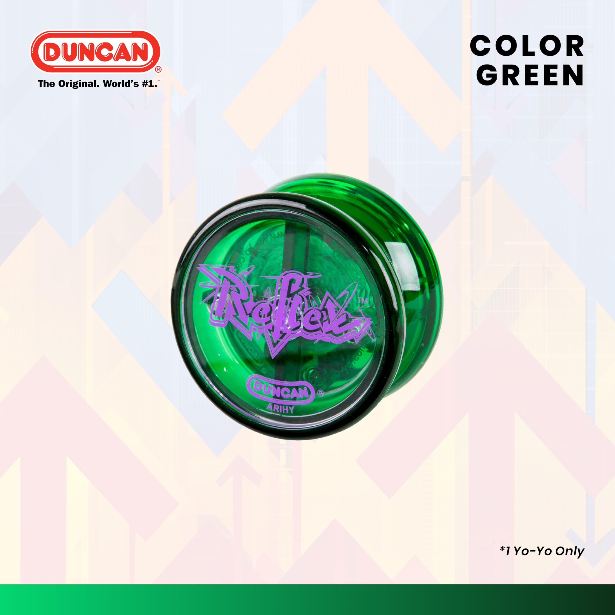 Duncan Reflex Auto Return Yo-Yo: Beginner-Friendly with Centrifugal Clutch, Green