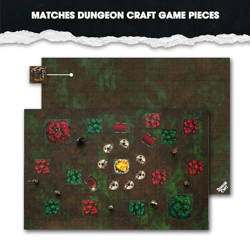 Dungeon Craft Double-Sided Battle Map – 24x33 Laminated Grid Mat for D&D and RPGs
