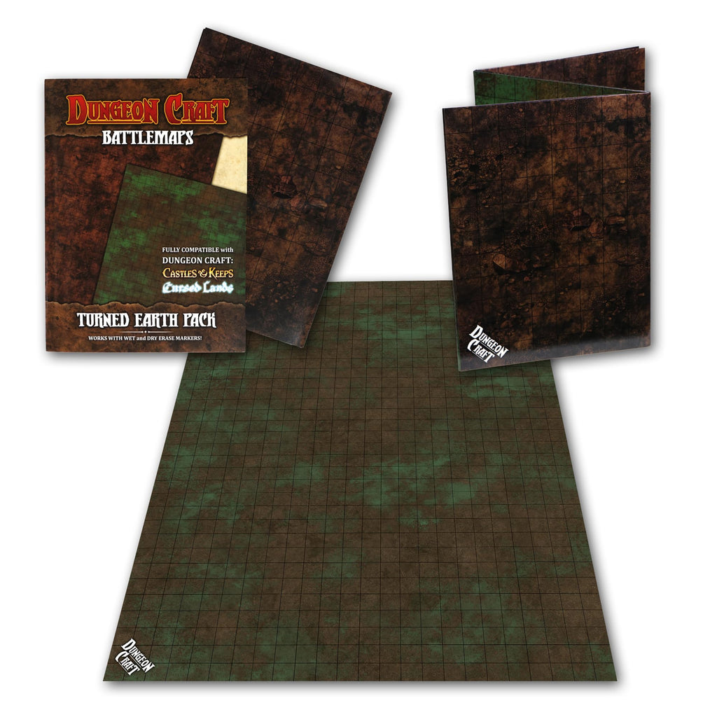 Dungeon Craft Double-Sided Battle Map – 24x33 Laminated Grid Mat for D&D and RPGs