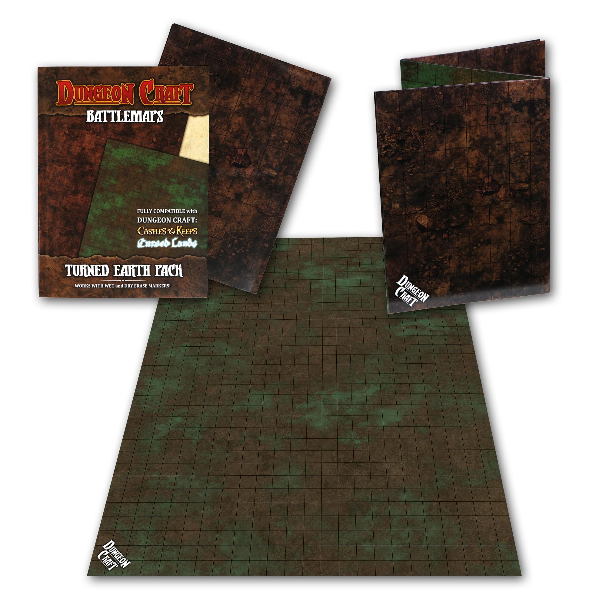 Dungeon Craft Double-Sided Battle Map – 24x33 Laminated Grid Mat for D&D and RPGs
