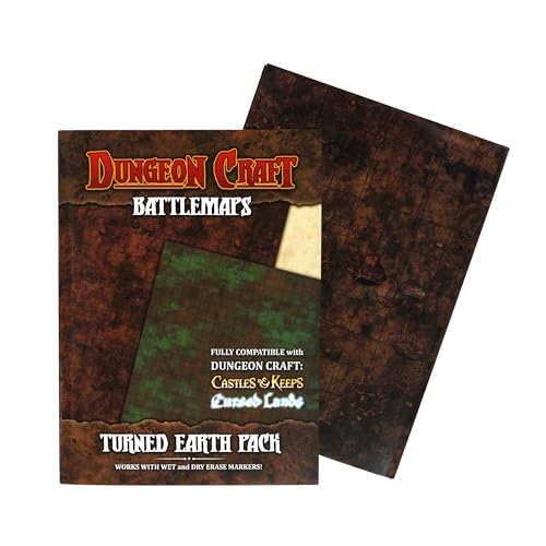 Dungeon Craft Double-Sided Battle Map – 24x33 Laminated Grid Mat for D&D and RPGs