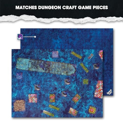 Dungeon Craft Double-Sided Ocean Battle Map – 24x33 Laminated Grid Mat for D&D & RPGs