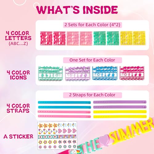 Dupamind Friendship Bracelet Making Kit for Girls – DIY Jewelry Craft with Snap-On System, Letter Beads & Charms, Ages 5-12