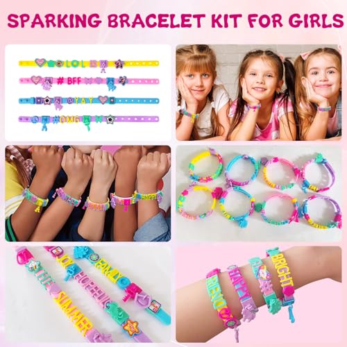 Dupamind Friendship Bracelet Making Kit for Girls – DIY Jewelry Craft with Snap-On System, Letter Beads & Charms, Ages 5-12
