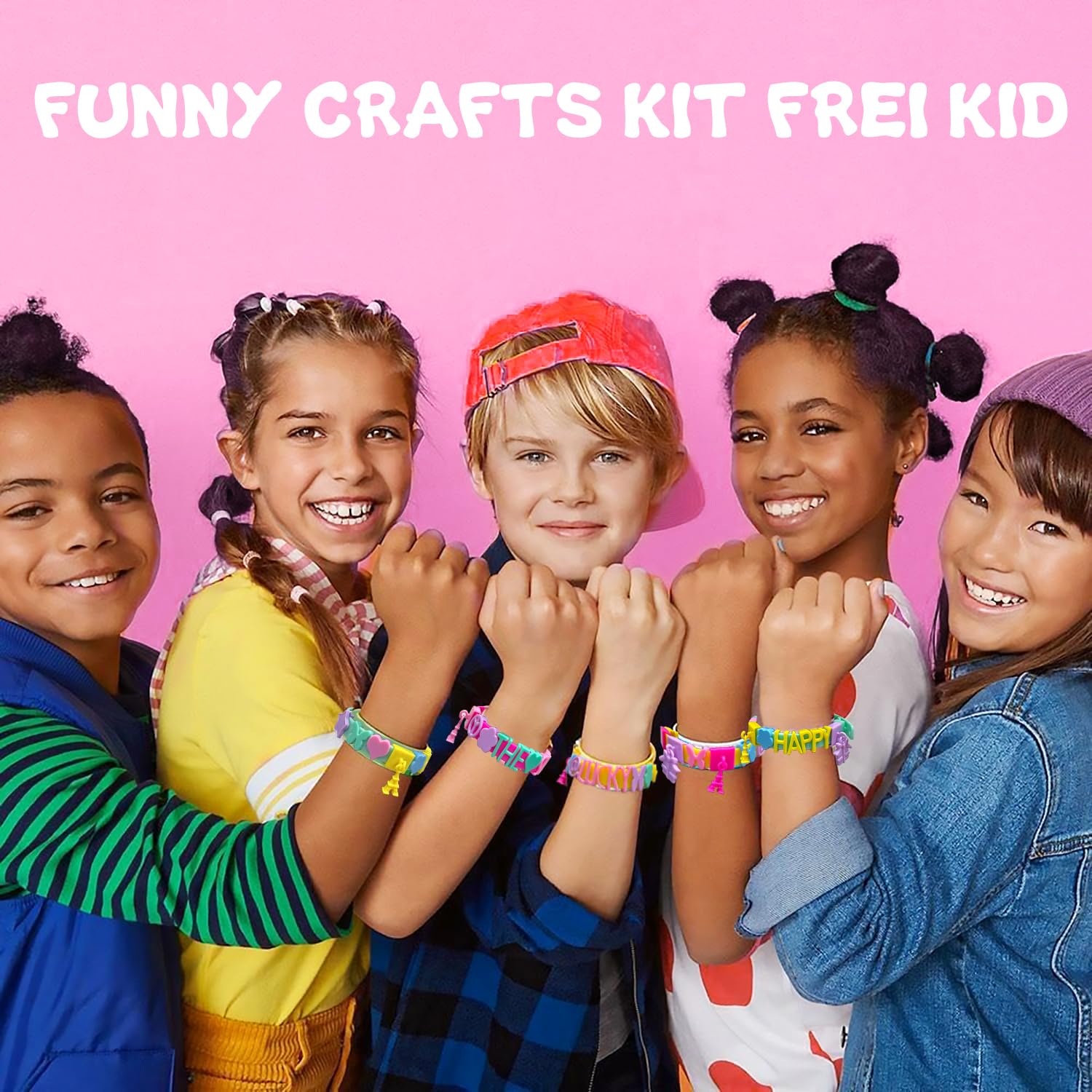 Dupamind Friendship Bracelet Making Kit for Girls – DIY Jewelry Craft with Snap-On System, Letter Beads & Charms, Ages 5-12