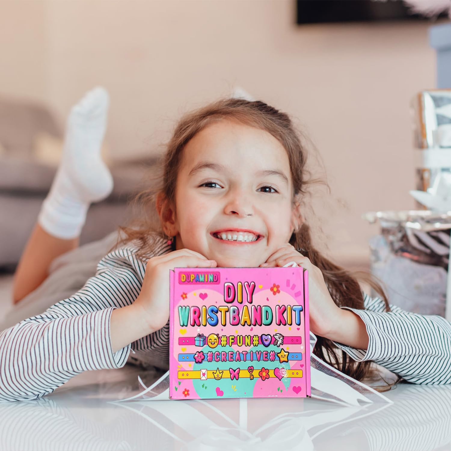 Dupamind Friendship Bracelet Making Kit for Girls – DIY Jewelry Craft with Snap-On System, Letter Beads & Charms, Ages 5-12