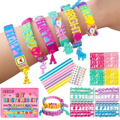 Dupamind Friendship Bracelet Making Kit for Girls – DIY Jewelry Craft with Snap-On System, Letter Beads & Charms, Ages 5-12