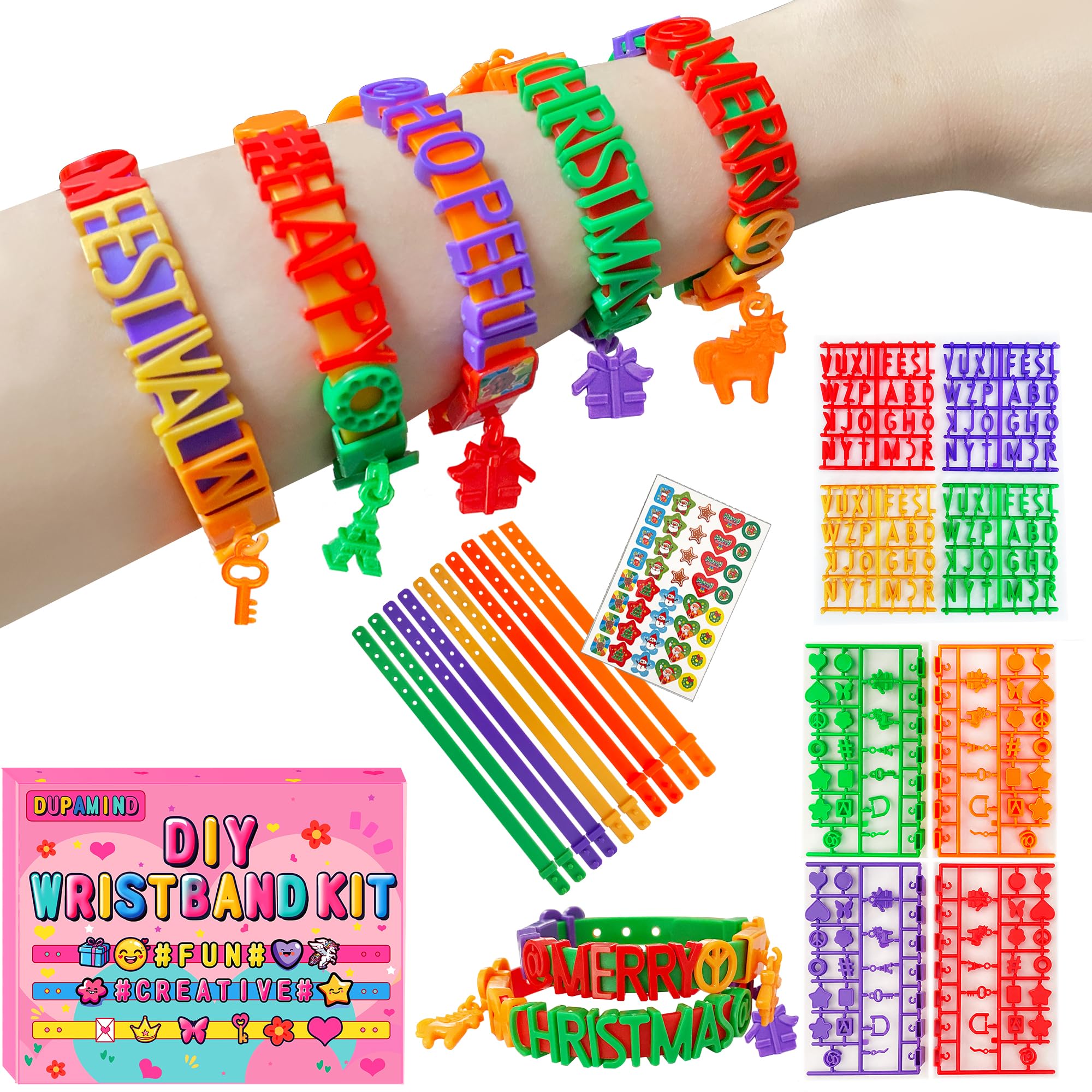 Dupamind Friendship Bracelet Making Kit for Kids, DIY Jewelry Craft Set, Festival Colors, Ages 5-12