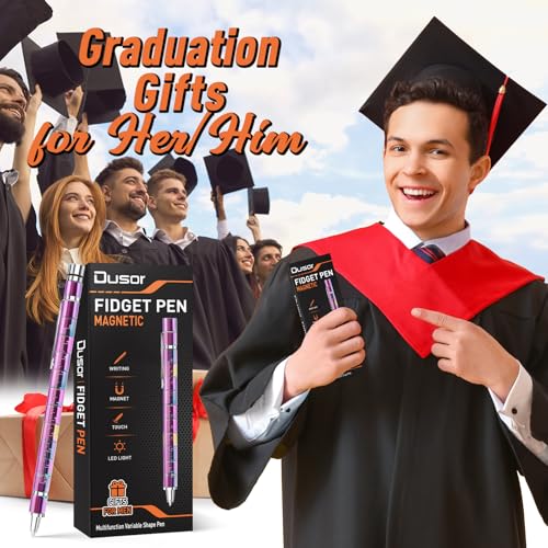 Dusor Fidget Pen: 13-in-1 Multifunction Pen for Men – Stress Relief Toy, Stylus, LED Light, and Deformation Toy Gift