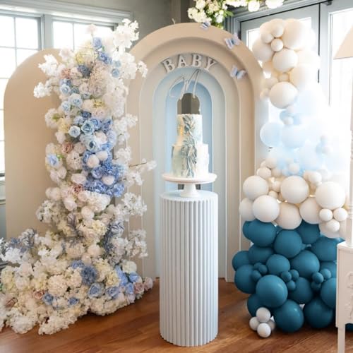 Dusty Blue Balloon Garland Kit - 167pcs Arch Kit with Sand White & White Balloons for Baby Shower Wedding Birthday