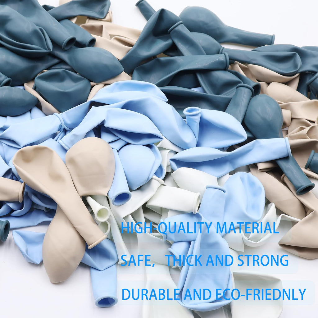 Dusty Blue Balloon Garland Kit - 167pcs Arch Kit with Sand White & White Balloons for Baby Shower Wedding Birthday