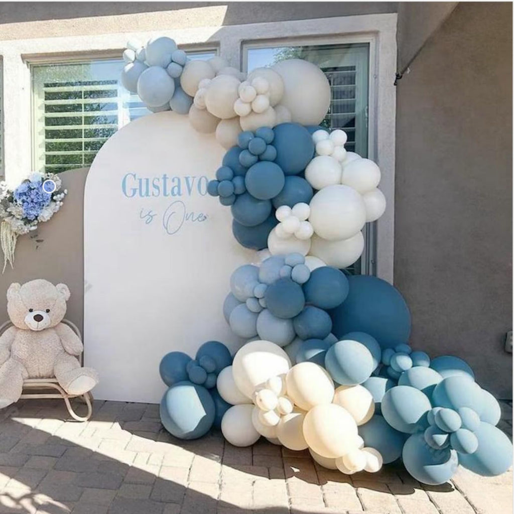 Dusty Blue Balloon Garland Kit – 125 Balloons with Arch Supplies for Baby Shower, Wedding & Birthday Decor