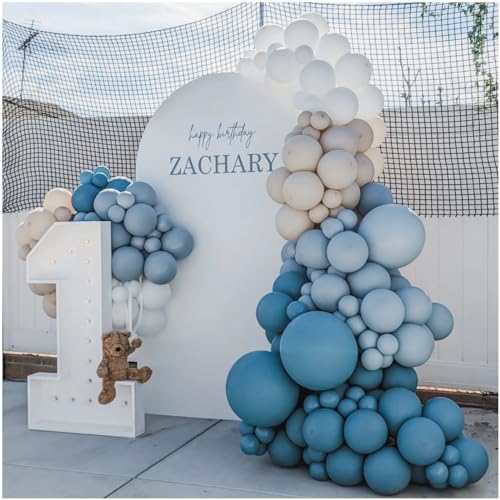 Dusty Blue Balloon Garland Kit – 125 Balloons with Arch Supplies for Baby Shower, Wedding & Birthday Decor