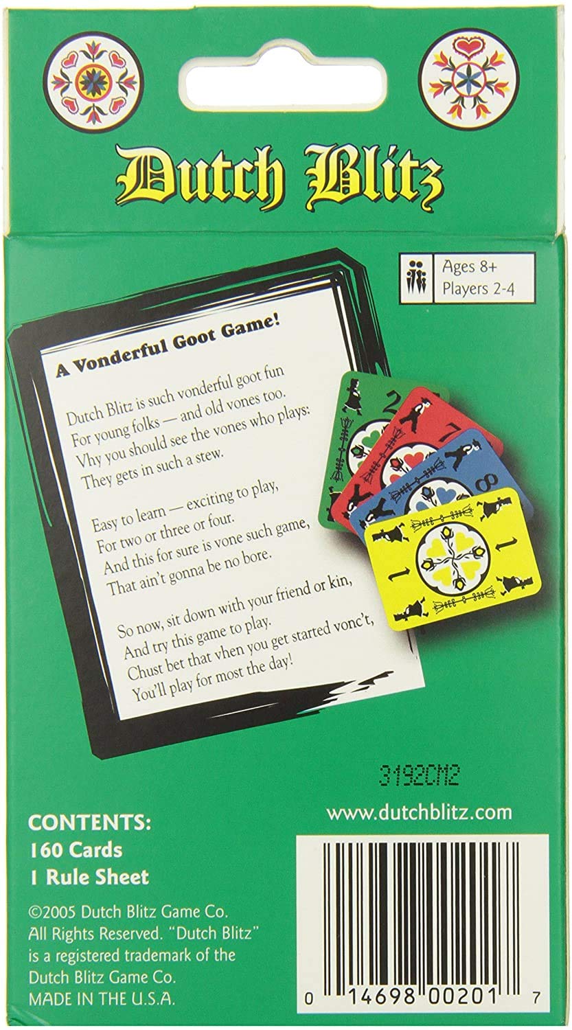 Dutch Blitz: Fast-Paced Real-Time Card Game for 2-4 Players, Ages 8+ – 160 Cards