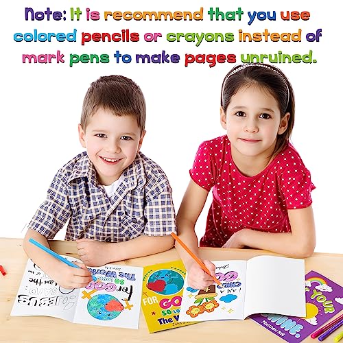 Dvbonike 24-Pack Bible Coloring Books for Kids – Religious Theme, 6 Cover Designs, Double-Sided Pages
