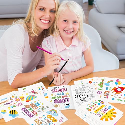 Dvbonike 24-Pack Bible Verse Coloring Books for Kids | Sunday School Activities | Religious DIY Art