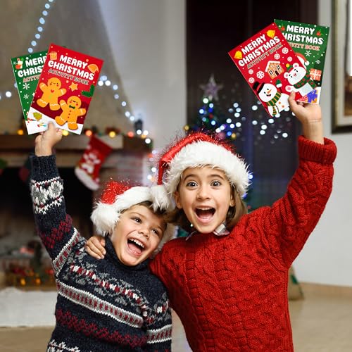 Dvbonike 24-Pack Christmas Activity Books for Kids – Mini Coloring & Games Bulk Set