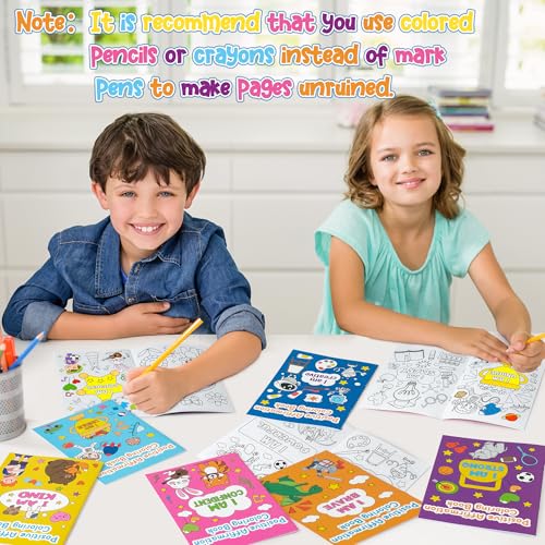 Dvbonike 24-Pack Positive Affirmation Coloring Books for Kids – 6 Cover Designs, Confidence-Building DIY Activity for Classrooms and Gifts