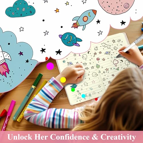 DWIYITTN Feather Journal for Girls – A5 Hardcover Lined Notebook with Pen, Magnetic Closure, 192 Pages