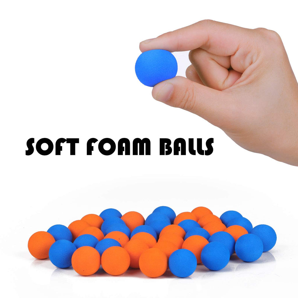 DX DA XIN 40-Pack Foam Balls for Air Popper Gun – Soft Refill Ammo (Blue & Orange)
