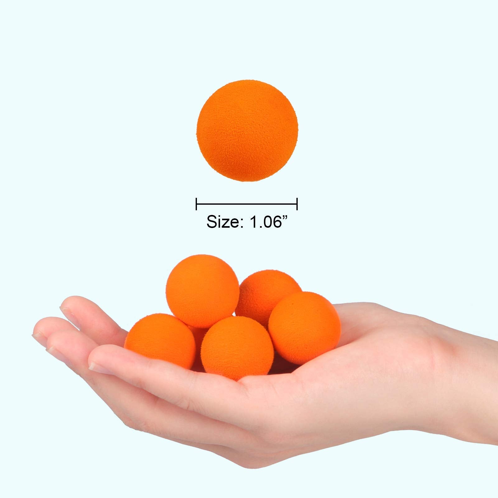 DX DA XIN 40-Pack Foam Balls for Air Popper Gun – Soft Refill Ammo (Blue & Orange)
