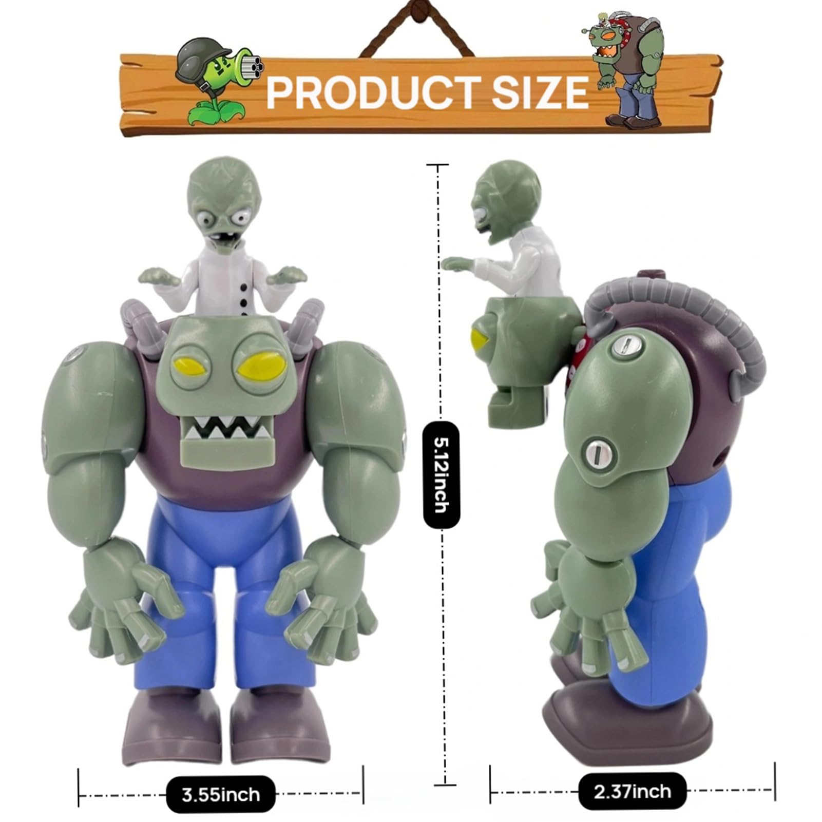 Dyharnsty Gargantuar Action Figure – Plants vs Zombies PVC Toy, 1 Pack, Great Gift for Kids