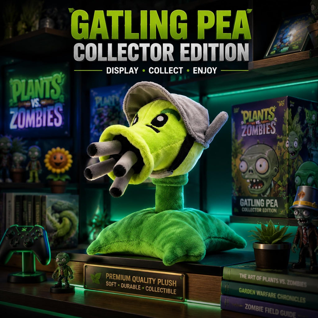 Dyharnsty Gatling Pea Plush - 8 Inch Plants vs Zombies Soft Toy