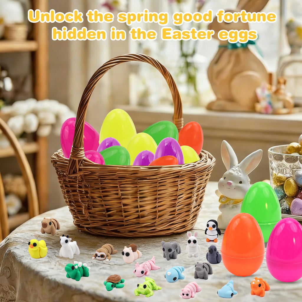 Easter Egg with 38 Articulated 3D Printed Animal Figurines – Flexible Fidget Toys for Kids