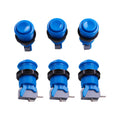 Easyget 6-Pack 30mm Arcade Push Buttons (Blue) - HAPP Style with Microswitches for MAME/JAMMA/Raspberry Pi