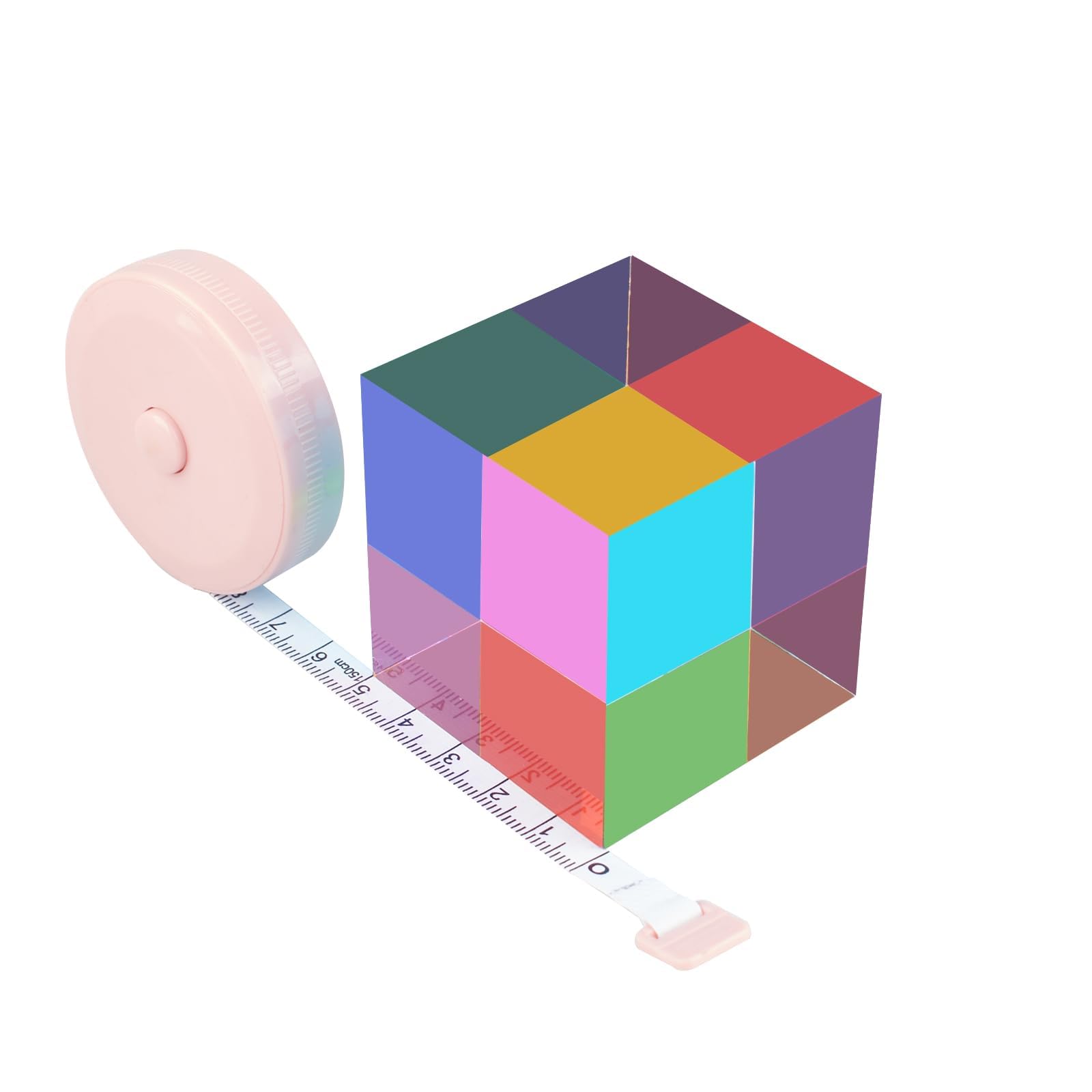 ECBANLI CMY Color Cube 50mm Acrylic Prism – Color Mixing Toy for Kids & Adults, Stress Relief Desktop Decor